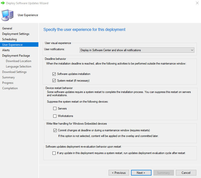 Windows 10 1903 deployment user experience